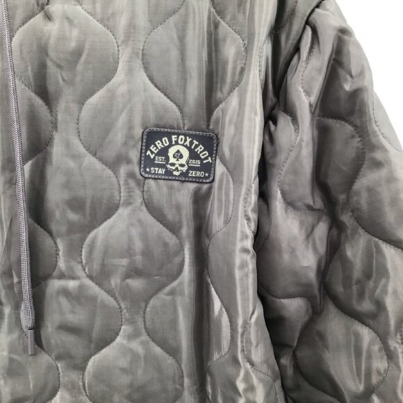 Zero Foxtrot Green/Gray Quilted Hooded Men's Jacket - Picture 5 of 12